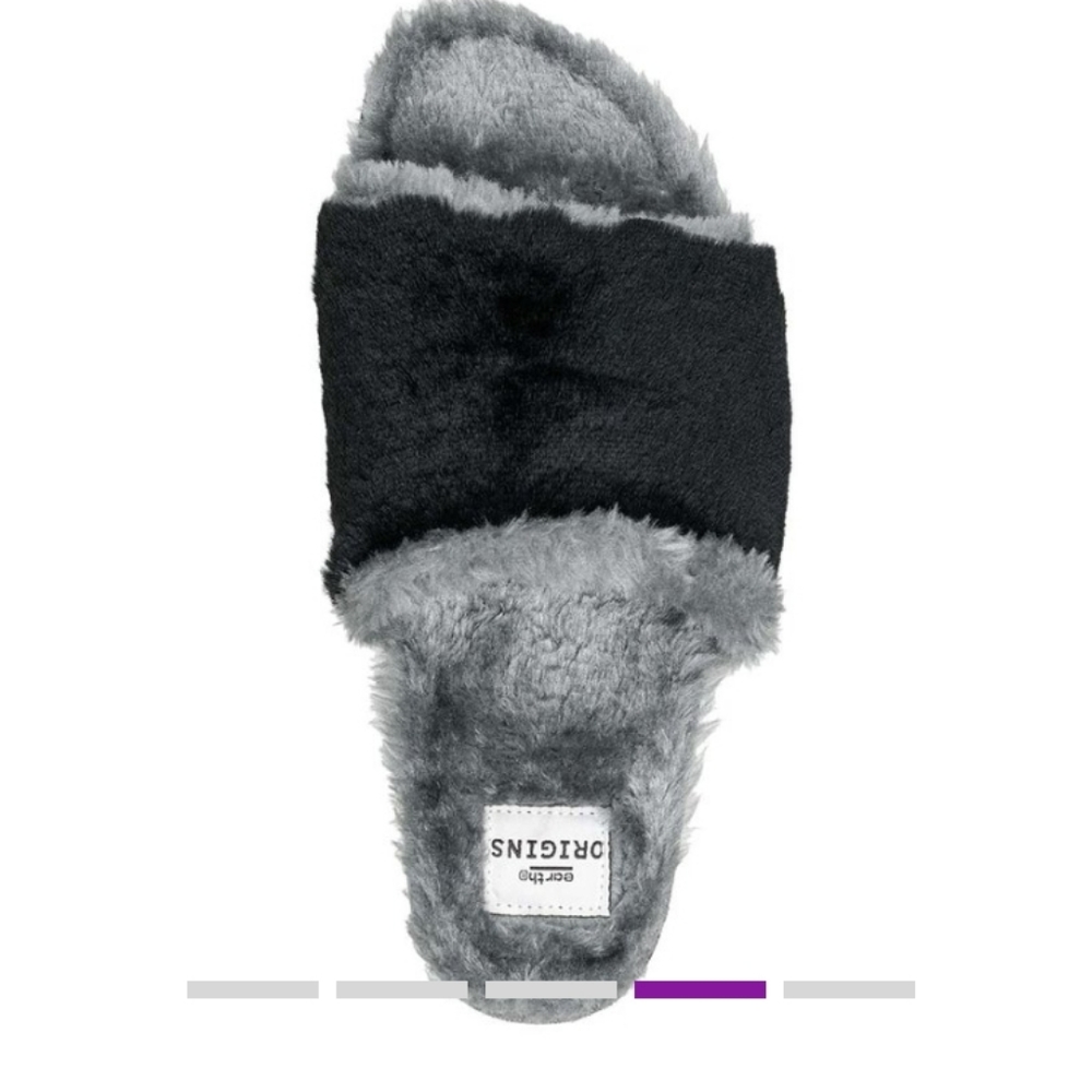 ❌SOLD❌Earth Origins Faux Fur Slides Olli Slipper Black Various Sizes
